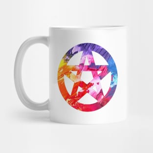 Funky Colorful Pagan Pentacle Mug